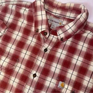Carhartt Shirt Mens 2XL/ Black Red White Plaid Relaxed
Fit Button Down Short SIv